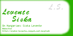 levente siska business card